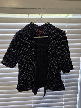 Talbots Black and White Polka Dot Blouse